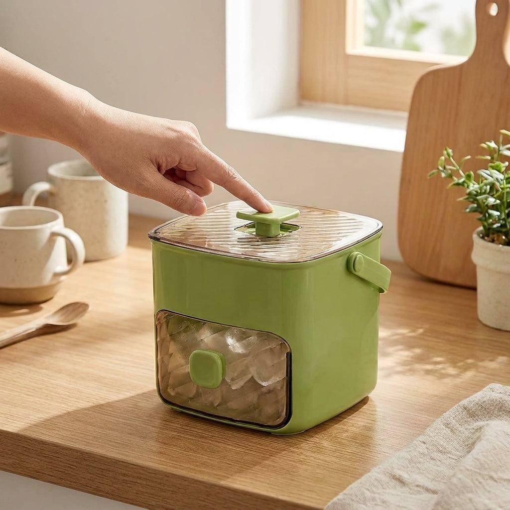 LISTINGOPT::kovosis::portable-ice-maker-with-handle-storage-drawer-countertop-ice-cube-maker-compact-ice-maker-machine-for-household-outdoor-use::02-inuse