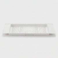 LISTINGOPT::kovosis::retractable-bathtub-caddy-tray-adjustable-plastic-bath-tub-organizernon-slip-bathroom-shelf-for-shower-storage-bathtub-tray::color-white