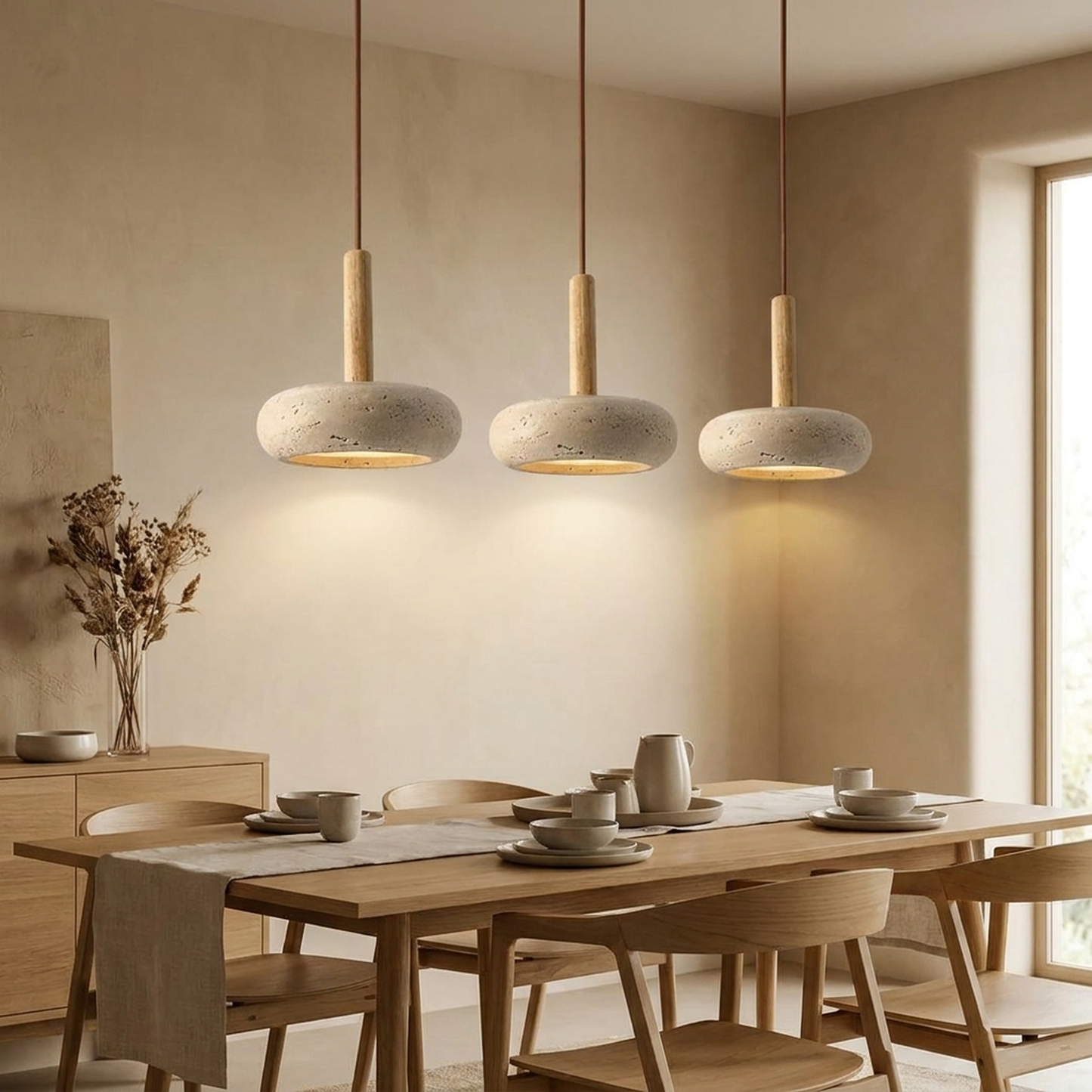 LISTINGOPT::kovosis::retro-wood-and-stone-led-ceiling-light-for-serene-spaces::01-hero