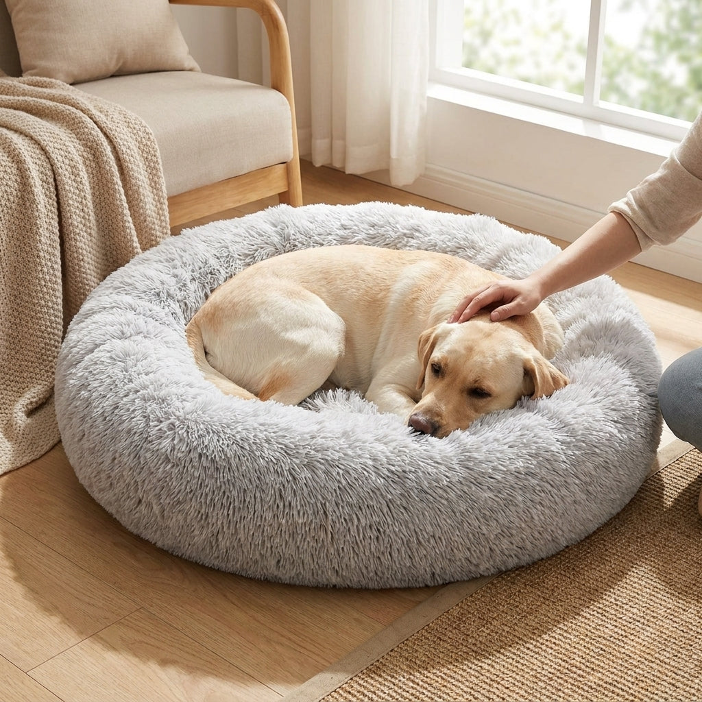 LISTINGOPT::kovosis::round-dog-bed-winter-warm-cat-bed-plush-basket-for-dog-washable-pet-bed-for-small-medium-large-dog-sofa-cat::02-inuse