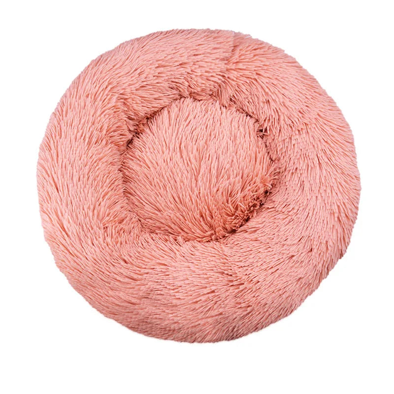 LISTINGOPT::kovosis::round-dog-bed-winter-warm-cat-bed-plush-basket-for-dog-washable-pet-bed-for-small-medium-large-dog-sofa-cat::color-leather-pink