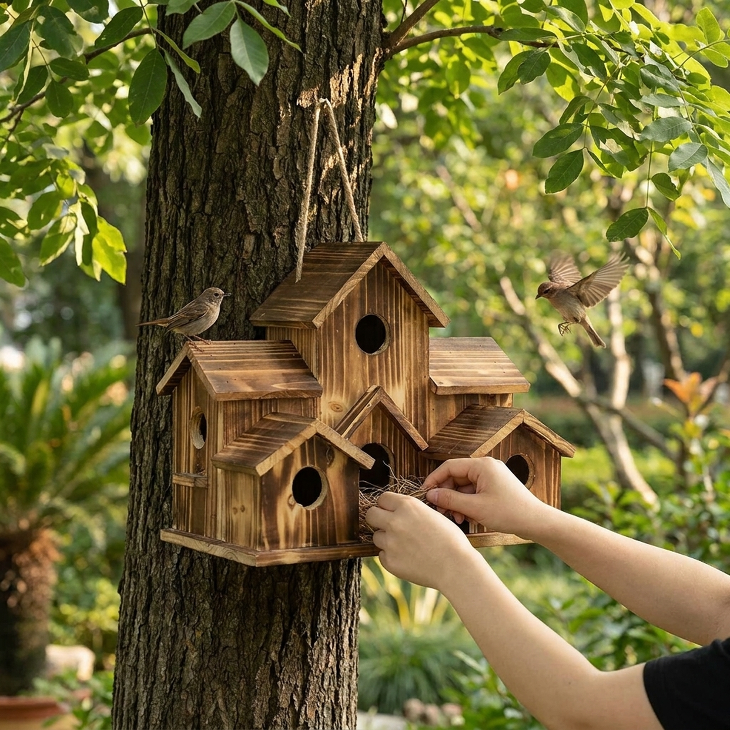 LISTINGOPT::kovosis::rustic-wooden-birdhouse-with-natural-character::02-inuse