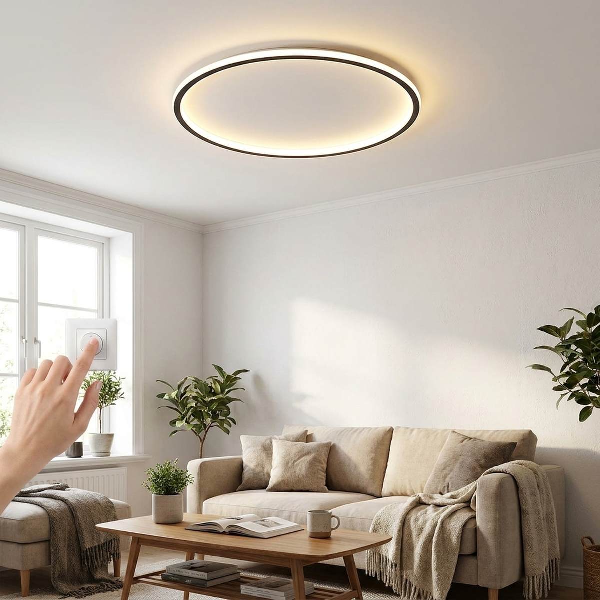 LISTINGOPT::kovosis::scandinavian-led-ceiling-light-warm-glare-free-glow::02-inuse