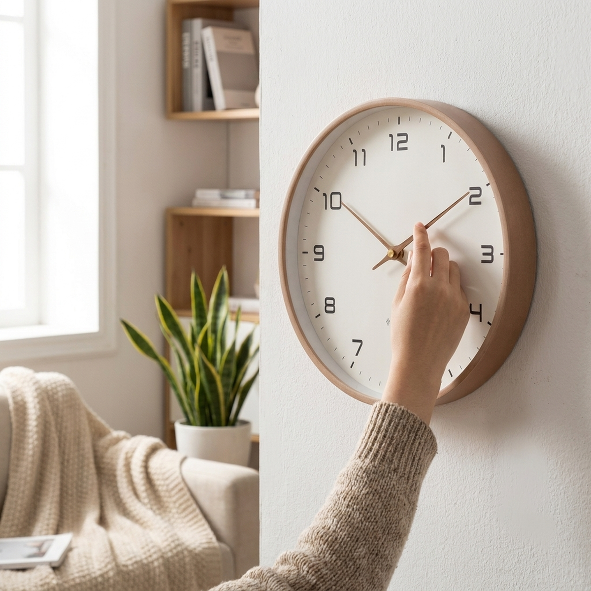 LISTINGOPT::kovosis::scandinavian-wooden-wall-clock-for-quiet-spaces::02-inuse