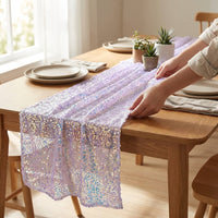 LISTINGOPT::kovosis::sequin-iridescent-table-runner-boho-table-runners-glitter-sequin-tablecloth-for-party-wedding-summer-mermaid-birthday-decoration::02-inuse