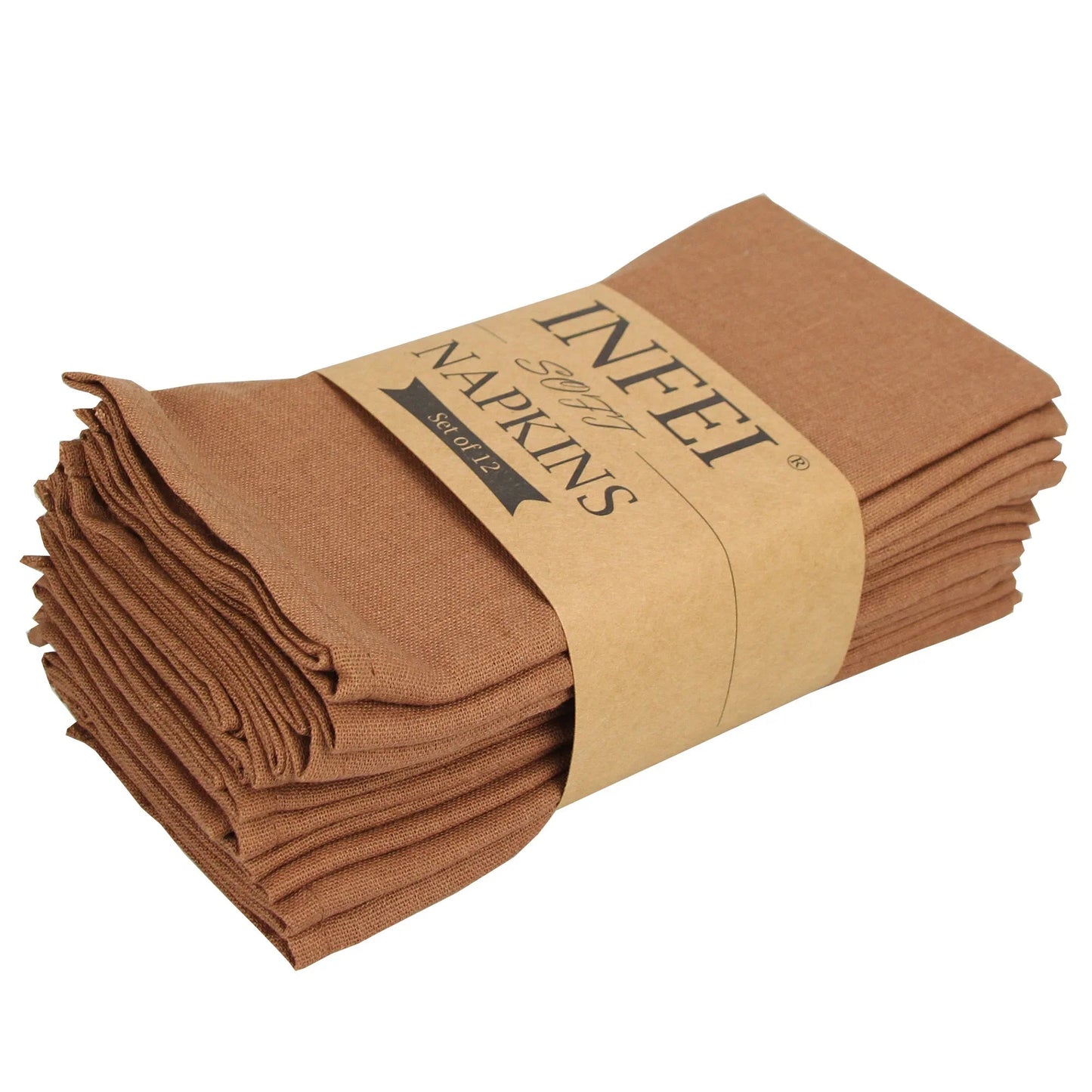 LISTINGOPT::kovosis::set-of-12-pcs-40x40cm-cotton-linen-blended-cloth-napkins-placemats-soft-dining-table-tea-towels-for-home-events-use::color-12-cj006-4040coffee