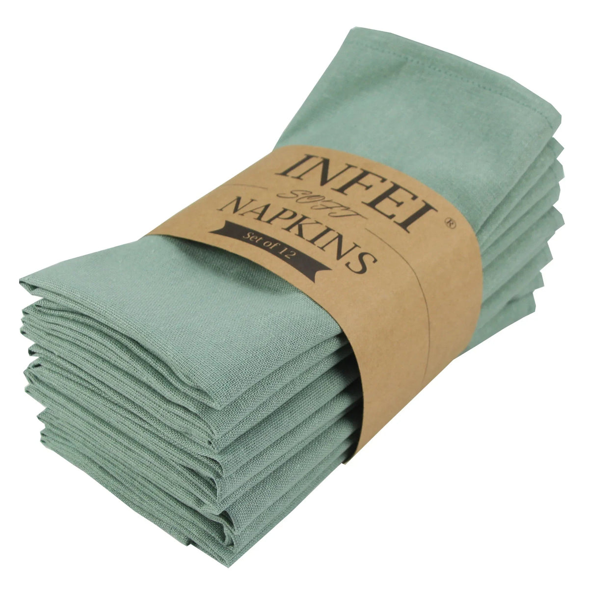 LISTINGOPT::kovosis::set-of-12-pcs-40x40cm-cotton-linen-blended-cloth-napkins-placemats-soft-dining-table-tea-towels-for-home-events-use::color-12-cj006-4040sage