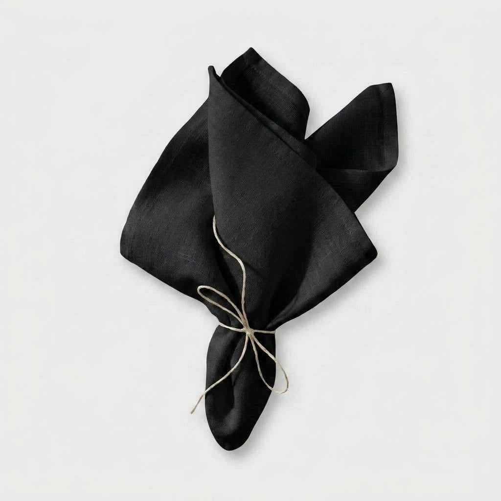 LISTINGOPT::kovosis::set-of-4-cloth-napkins-100-pure-linen-16x16inch-hemmed-dinner-napkins-easy-care-machine-washable-for-christmas-wedding-party::color-black