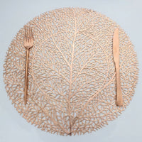 LISTINGOPT::kovosis::set-of-4-table-mat-leaf-golden-pvc-placemat-hollow-insulation-coaster-pads-table-bowl-home-christmas-modern-style-decor::color-rose-gold