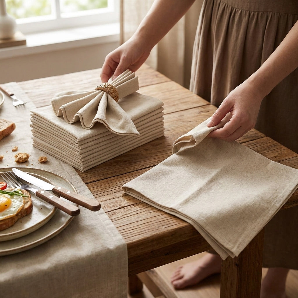 LISTINGOPT::kovosis::set-of-61012-30x30cm-linen-napkins-durable-polyester-thickened-reusable-wedding-chrismas-dining-table-decorations::02-inuse