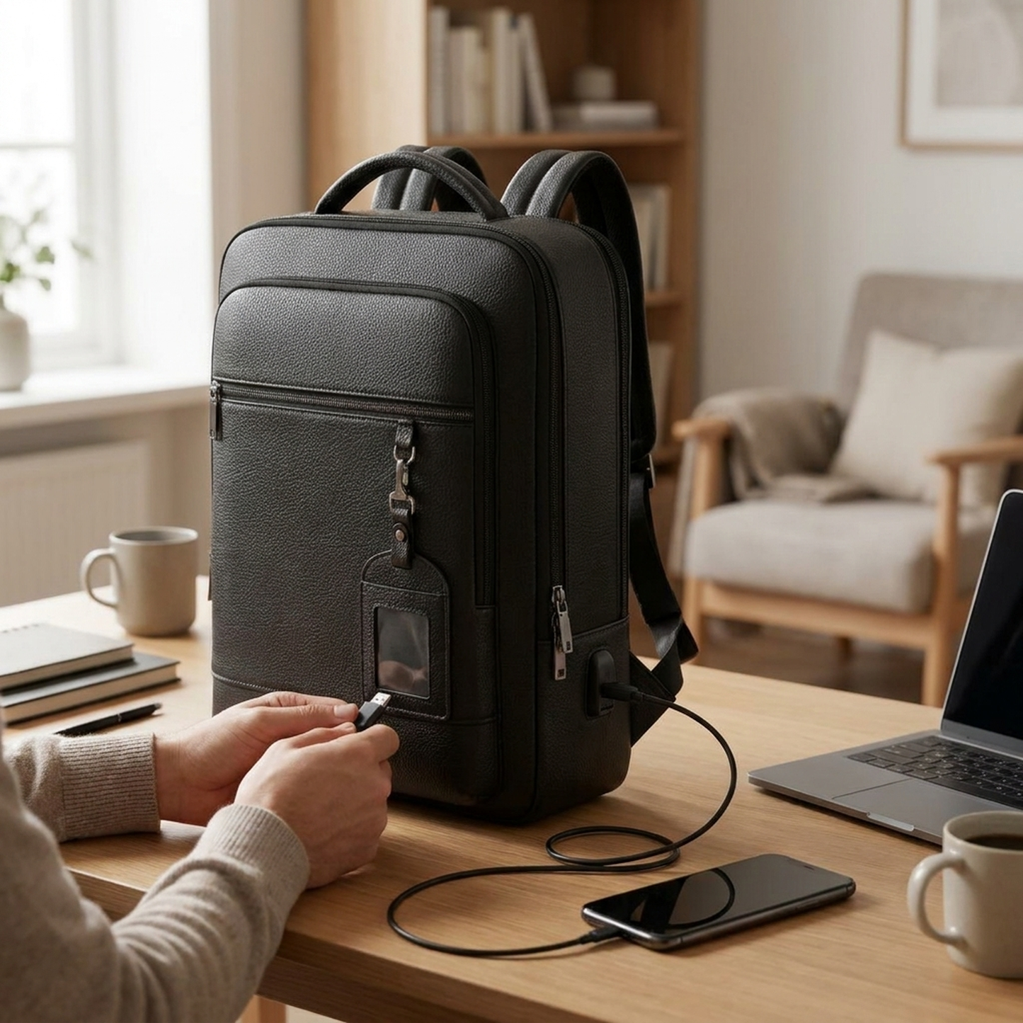 LISTINGOPT::kovosis::smart-usb-backpack-for-work-and-travel::02-inuse