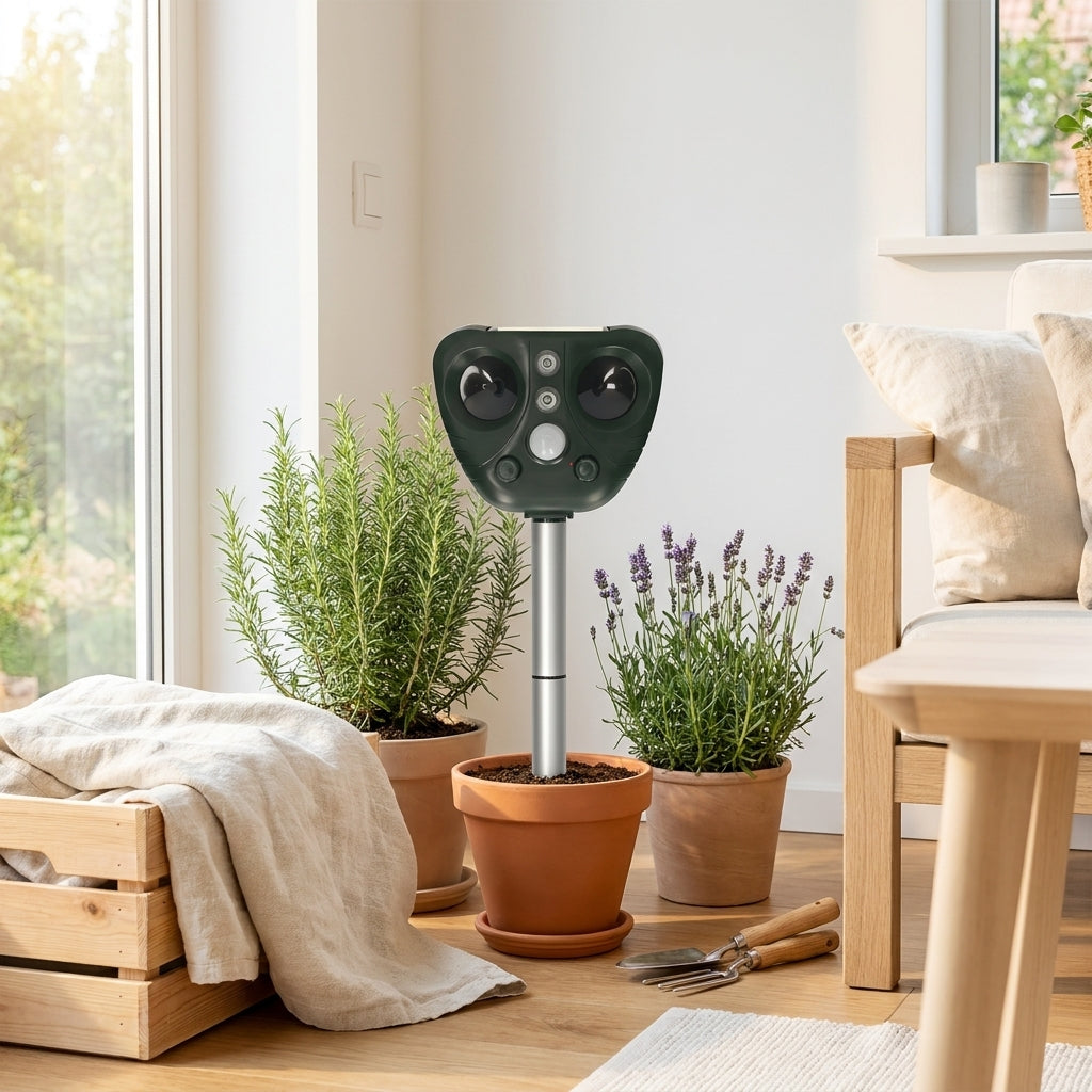 LISTINGOPT::kovosis::solar-ultrasonic-bird-repeller-outdoor-garden-yard-pest-control::03-lifestyle