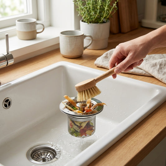 LISTINGOPT::kovosis::stainless-steel-drain-strainer-2-in-1-drain-protectors-sink-drains-filter-hair-catcher-sink-strainer-stopper-for-bathroom::02-inuse