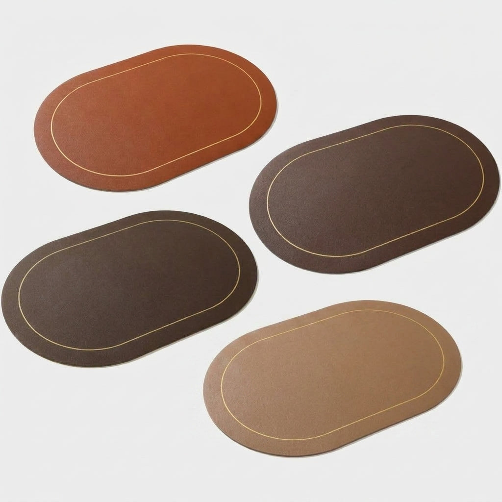 LISTINGOPT::kovosis::table-leather-placemats-set-of-146pcswashable-for-diningheat-resistant-non-slip-insulation-waterproof-place-mats::color-brown