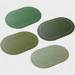LISTINGOPT::kovosis::table-leather-placemats-set-of-146pcswashable-for-diningheat-resistant-non-slip-insulation-waterproof-place-mats::color-green