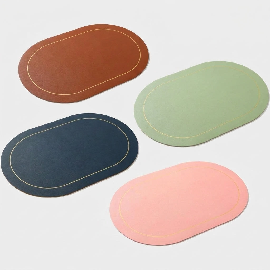 LISTINGOPT::kovosis::table-leather-placemats-set-of-146pcswashable-for-diningheat-resistant-non-slip-insulation-waterproof-place-mats::color-light-green