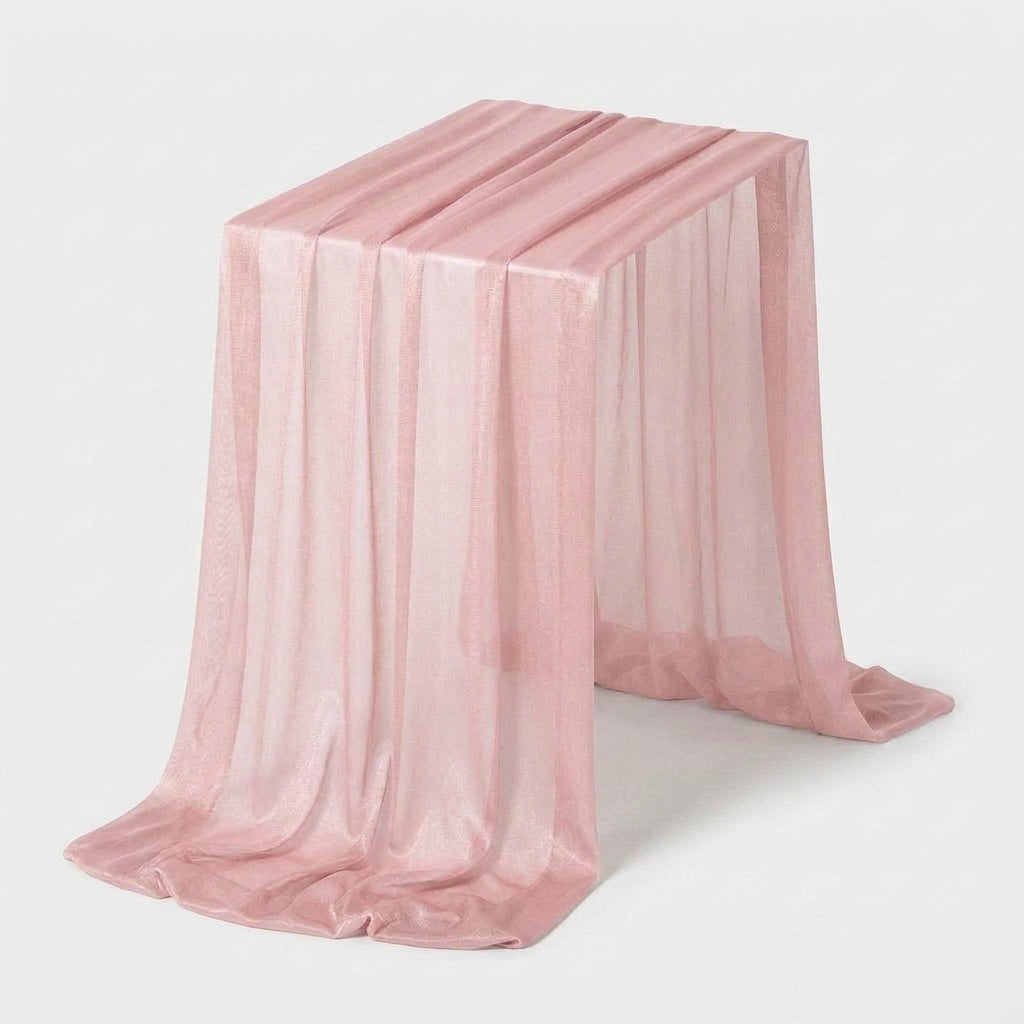LISTINGOPT::kovosis::table-runner-luxury-sheer-for-wedding-rustic-boho-party-bridal-shower-birthday-christmas-decorations::color-baby-pink