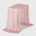 LISTINGOPT::kovosis::table-runner-luxury-sheer-for-wedding-rustic-boho-party-bridal-shower-birthday-christmas-decorations::color-baby-pink