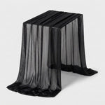 LISTINGOPT::kovosis::table-runner-luxury-sheer-for-wedding-rustic-boho-party-bridal-shower-birthday-christmas-decorations::color-black