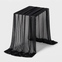 LISTINGOPT::kovosis::table-runner-luxury-sheer-for-wedding-rustic-boho-party-bridal-shower-birthday-christmas-decorations::color-black