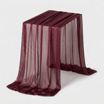 LISTINGOPT::kovosis::table-runner-luxury-sheer-for-wedding-rustic-boho-party-bridal-shower-birthday-christmas-decorations::color-burgundy