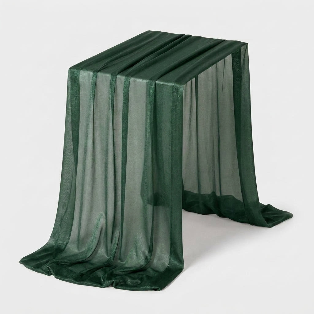 LISTINGOPT::kovosis::table-runner-luxury-sheer-for-wedding-rustic-boho-party-bridal-shower-birthday-christmas-decorations::color-dark-green
