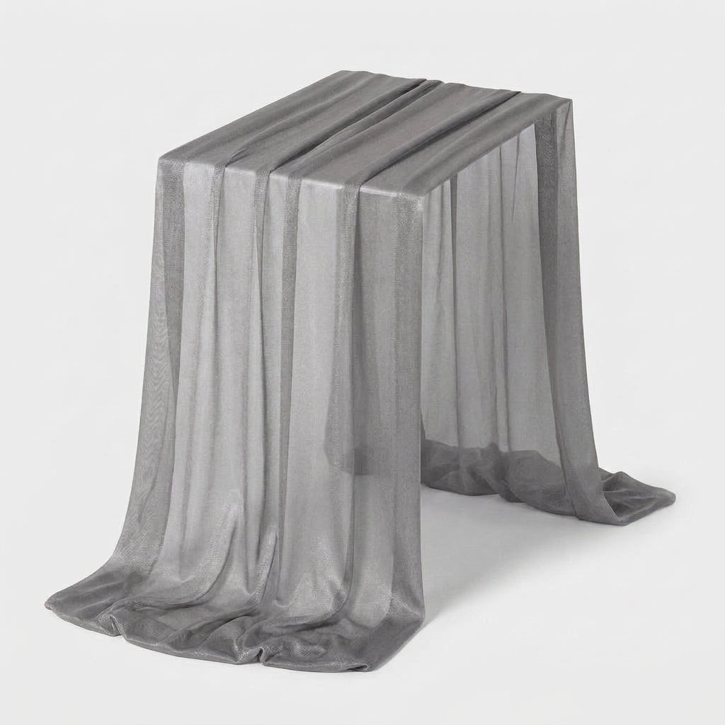 LISTINGOPT::kovosis::table-runner-luxury-sheer-for-wedding-rustic-boho-party-bridal-shower-birthday-christmas-decorations::color-grey