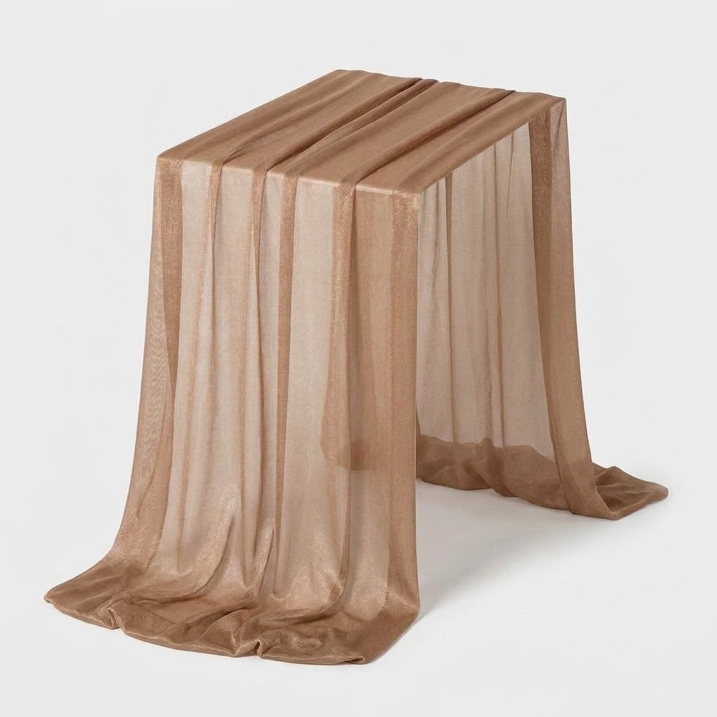 LISTINGOPT::kovosis::table-runner-luxury-sheer-for-wedding-rustic-boho-party-bridal-shower-birthday-christmas-decorations::color-light-brown