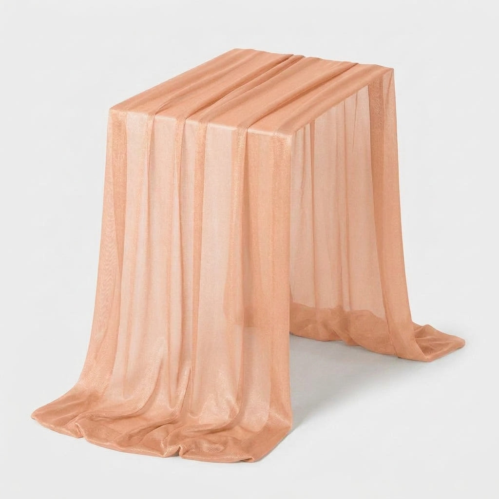 LISTINGOPT::kovosis::table-runner-luxury-sheer-for-wedding-rustic-boho-party-bridal-shower-birthday-christmas-decorations::color-peach