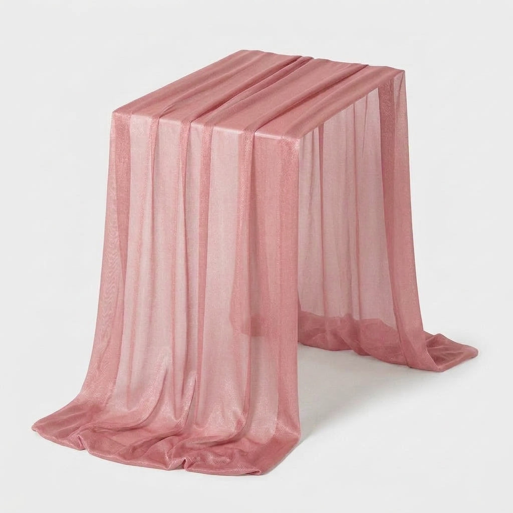 LISTINGOPT::kovosis::table-runner-luxury-sheer-for-wedding-rustic-boho-party-bridal-shower-birthday-christmas-decorations::color-pink