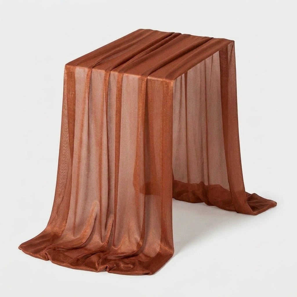 LISTINGOPT::kovosis::table-runner-luxury-sheer-for-wedding-rustic-boho-party-bridal-shower-birthday-christmas-decorations::color-rust