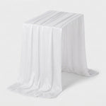 LISTINGOPT::kovosis::table-runner-luxury-sheer-for-wedding-rustic-boho-party-bridal-shower-birthday-christmas-decorations::color-white