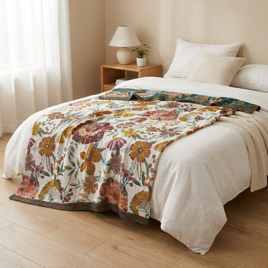 LISTINGOPT::kovosis::textile-city-floral-cotton-6-layer-gauze-towel-blanket-pastoral-style-plant-flower-throw-blanket-breathable-soft-blanket-for-bed::01-hero