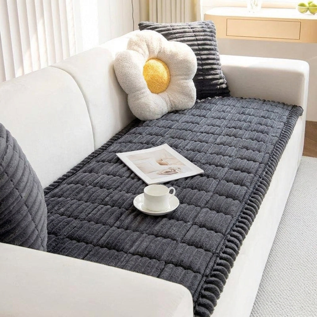 LISTINGOPT::kovosis::thicken-quilting-warm-stripe-flannel-sofa-pad-for-winter-living-room-sofa-towel-multiuse-sofa-cover-slipcover::color-dark-grey