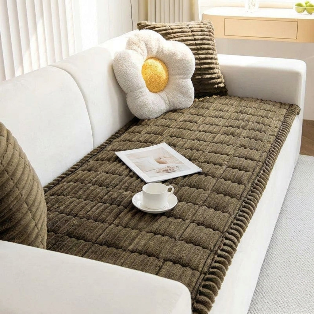 LISTINGOPT::kovosis::thicken-quilting-warm-stripe-flannel-sofa-pad-for-winter-living-room-sofa-towel-multiuse-sofa-cover-slipcover::color-dark-khaki