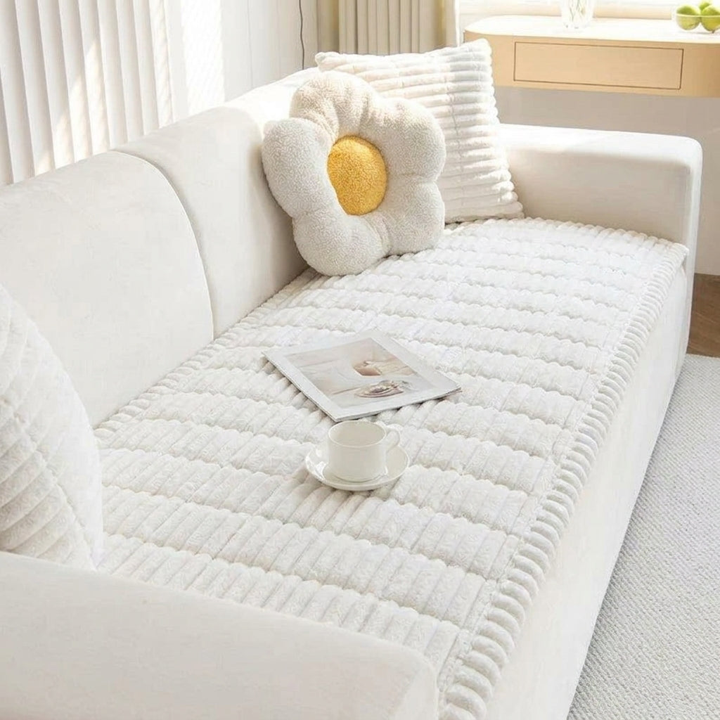 LISTINGOPT::kovosis::thicken-quilting-warm-stripe-flannel-sofa-pad-for-winter-living-room-sofa-towel-multiuse-sofa-cover-slipcover::color-white