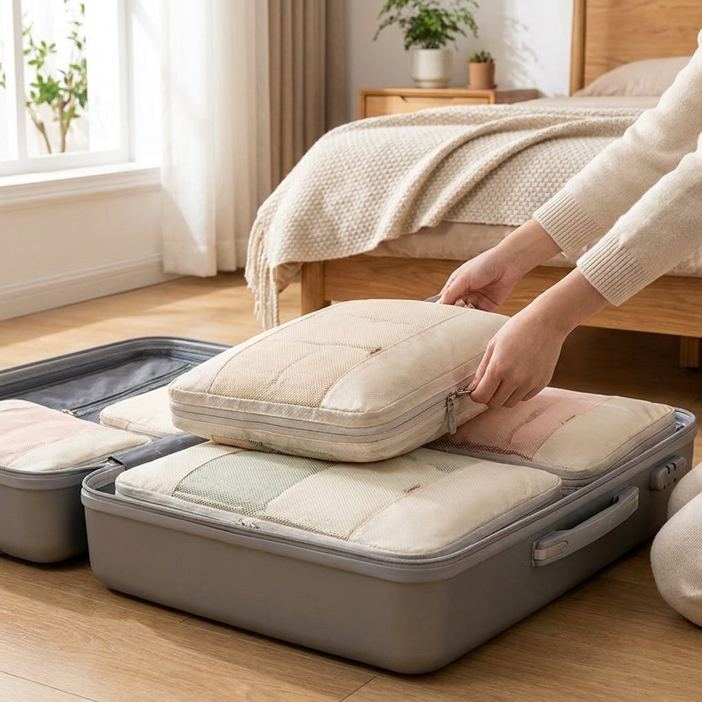 LISTINGOPT::kovosis::travel-storage-bag-5-piece-set-with-mesh-compression-storage-bag-luggage-organizer-bag-space-saving-portable-set::02-inuse