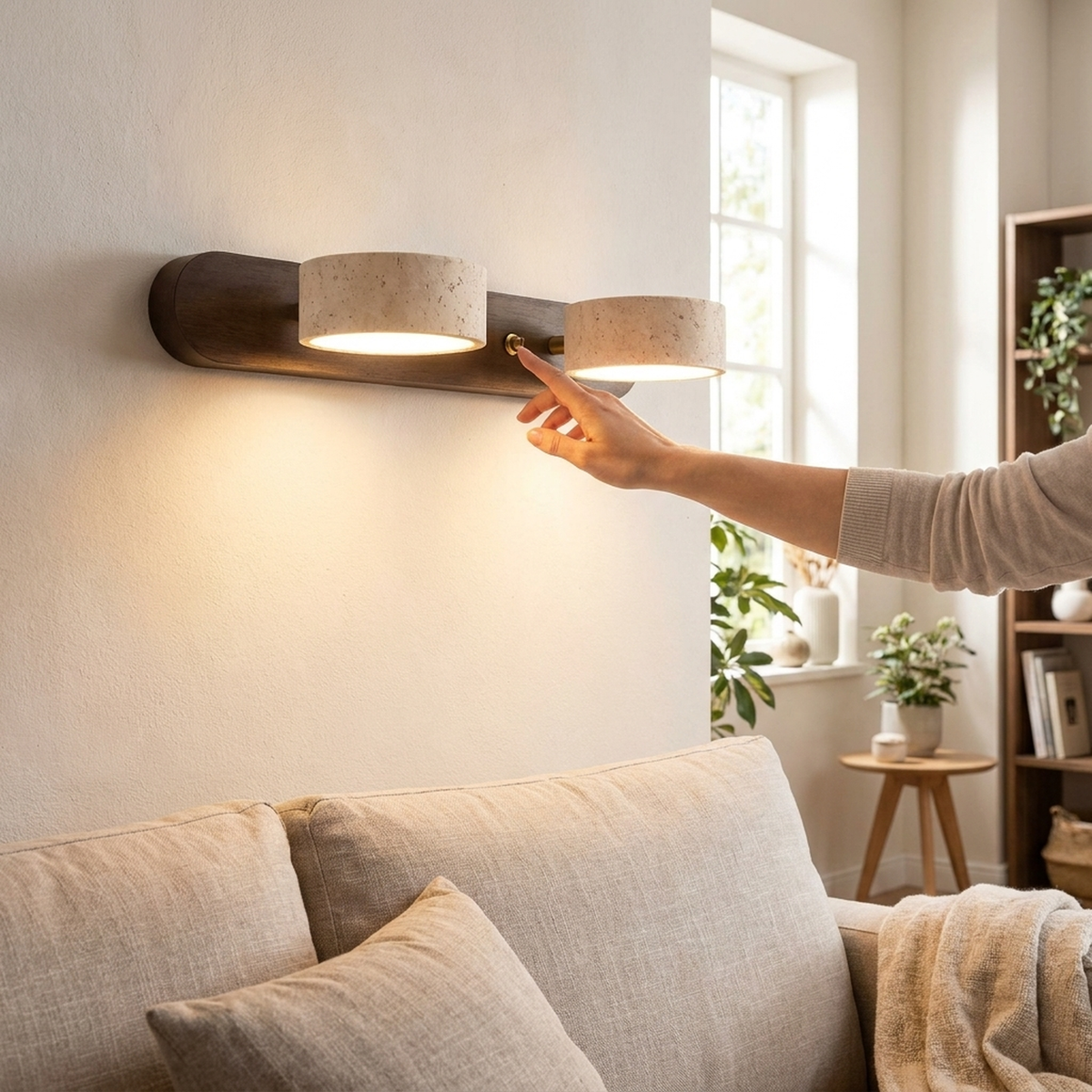 LISTINGOPT::kovosis::travertine-led-wall-light-sculptural-ambience::02-inuse