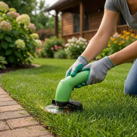 LISTINGOPT::kovosis::trimmaster-cordless-mini-grass-trimmer-lightweight-adjustable-cutter::02-inuse