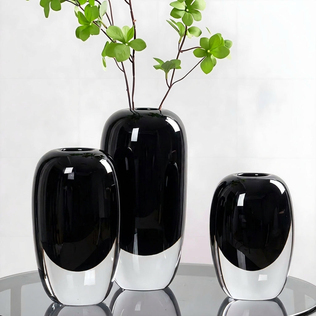 LISTINGOPT::kovosis::twee-toons-rookglazen-sculptuurvaas-voor-woonkamer-en-dressoir::color-zwart