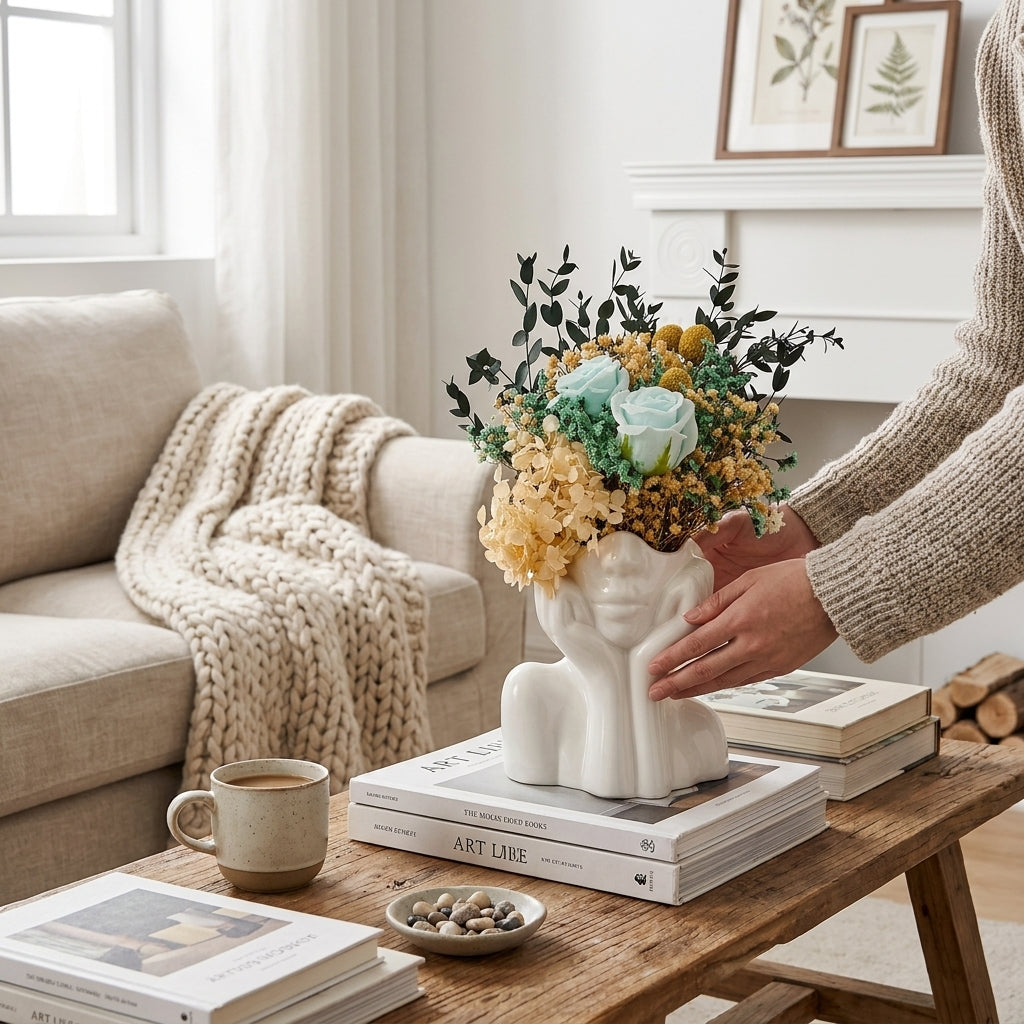 LISTINGOPT::kovosis::unik-og-moderne-keramikk-vase-dekorativ-blomster-vase-for-stue-og-kontor-norvo::02-inuse