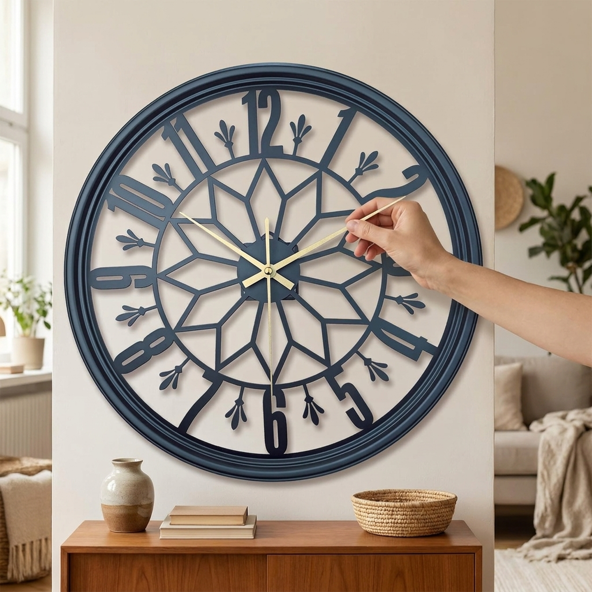 LISTINGOPT::kovosis::vintage-metal-wall-clock-silent-industrial-style::02-inuse