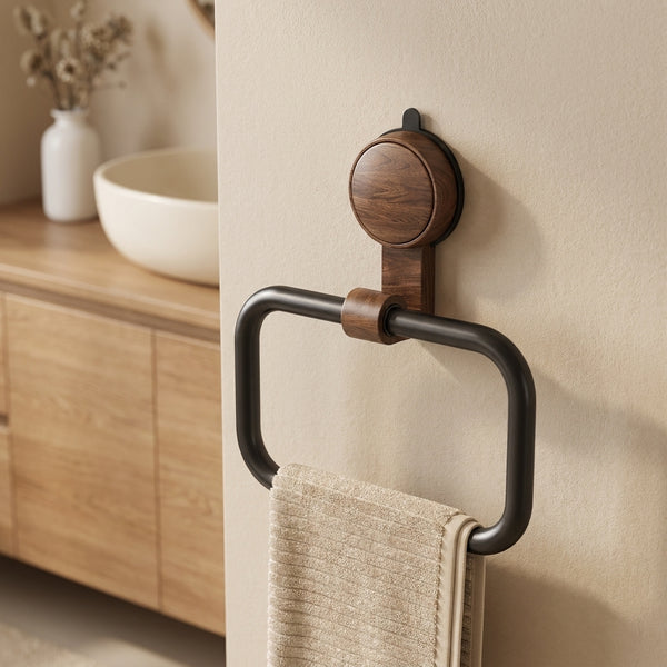 LISTINGOPT::kovosis::vintage-walnut-wood-towel-ring-with-suction-cup-mount-no-drill-wall-mounted-bathroom-towel-holder-stainless-steel-frame::01-hero