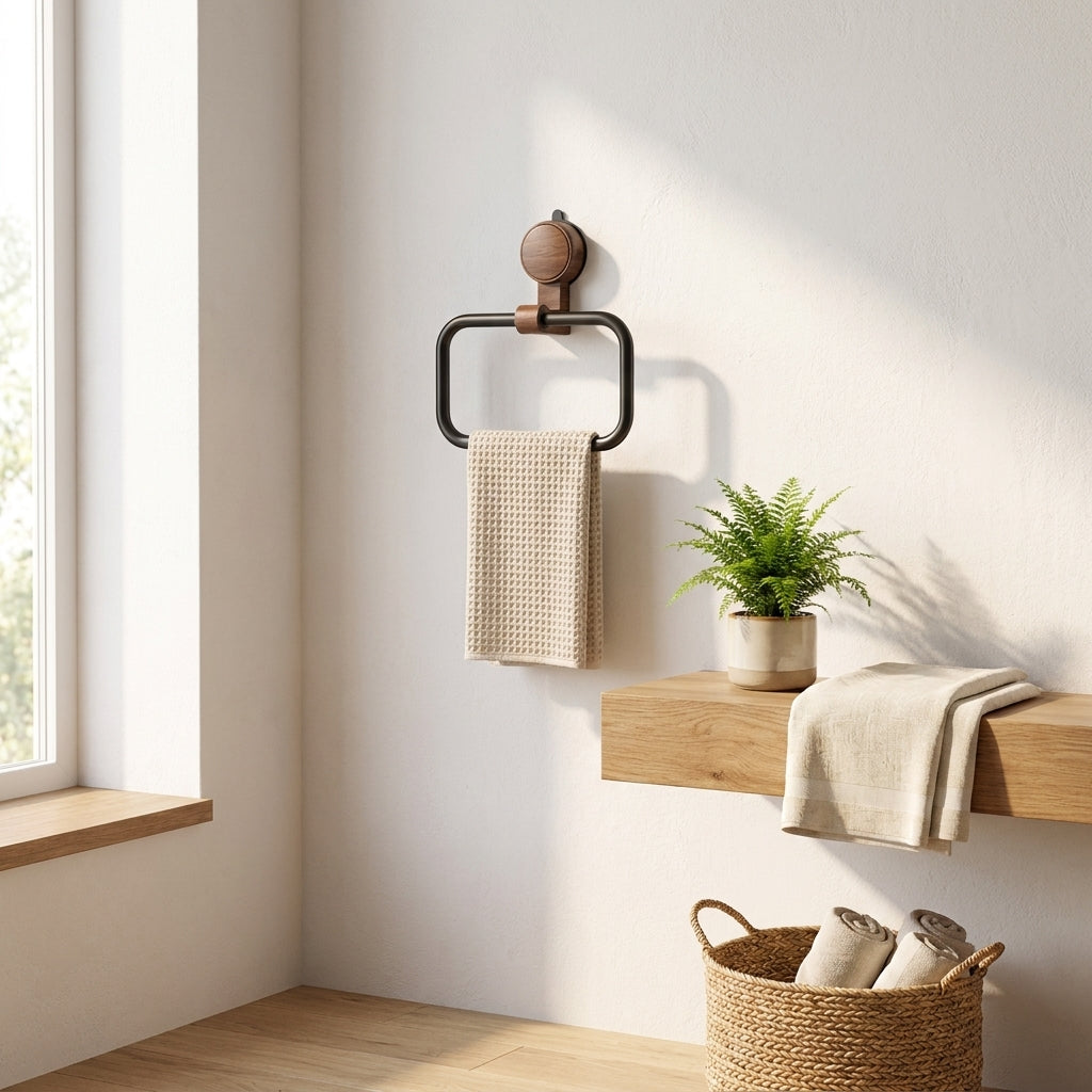 LISTINGOPT::kovosis::vintage-walnut-wood-towel-ring-with-suction-cup-mount-no-drill-wall-mounted-bathroom-towel-holder-stainless-steel-frame::03-lifestyle