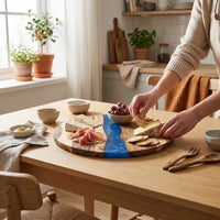 LISTINGOPT::kovosis::wood-resin-charcuterie-board-resin-cutting-board-for-kitchen-and-mini-bar-for-meatcheese-bread-vegetables-fruitsroundness::02-inuse