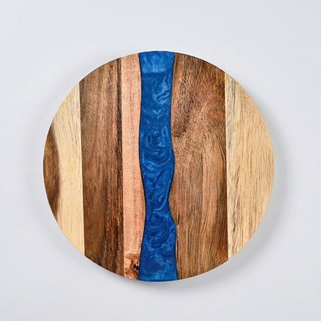 LISTINGOPT::kovosis::wood-resin-charcuterie-board-resin-cutting-board-for-kitchen-and-mini-bar-for-meatcheese-bread-vegetables-fruitsroundness::color-blue