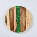 LISTINGOPT::kovosis::wood-resin-charcuterie-board-resin-cutting-board-for-kitchen-and-mini-bar-for-meatcheese-bread-vegetables-fruitsroundness::color-green