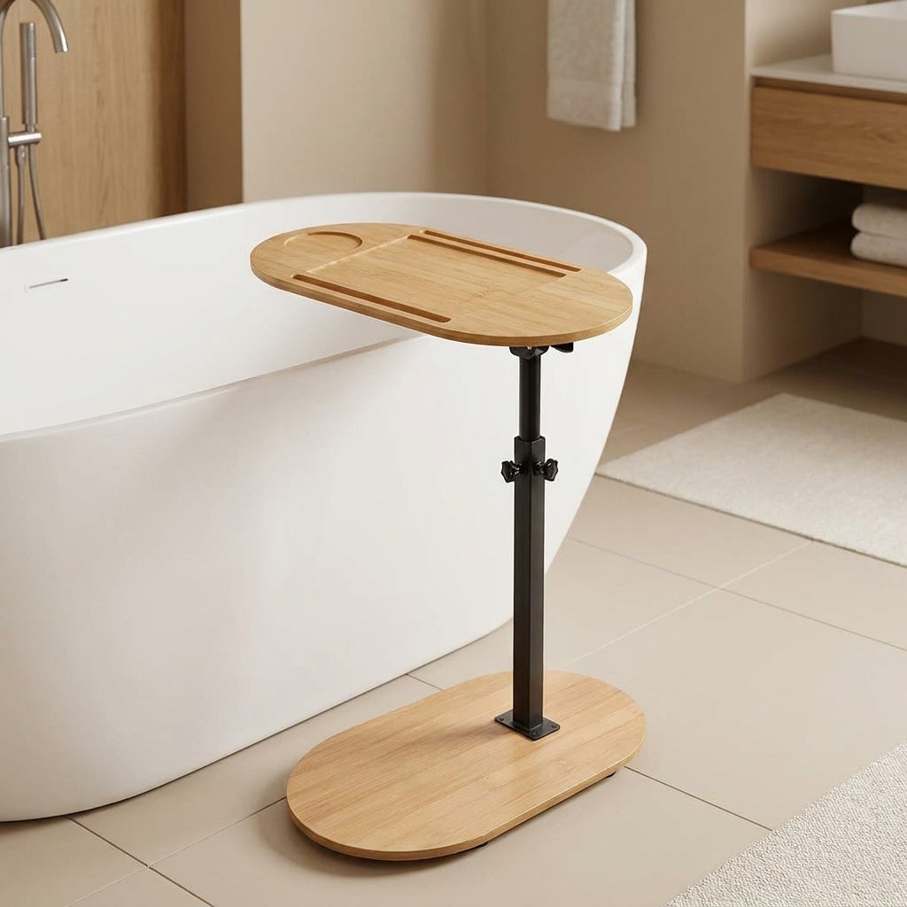 LISTINGOPT::kovosis::wooden-bathtub-side-traybamboo-bathtub-tray-tableheight-adjustable-freestanding-bath-caddy-tray-bathtub-side-table-home-spa::01-hero