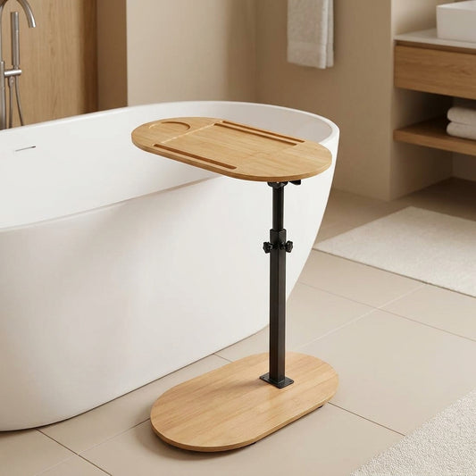 LISTINGOPT::kovosis::wooden-bathtub-side-traybamboo-bathtub-tray-tableheight-adjustable-freestanding-bath-caddy-tray-bathtub-side-table-home-spa::01-hero