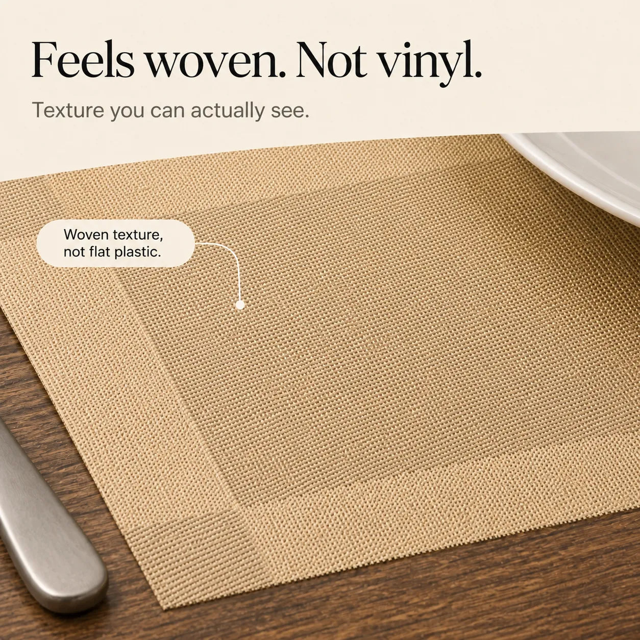 Gewebte Vinyl-Tischsets für einen eindrucksvollen Tisch  